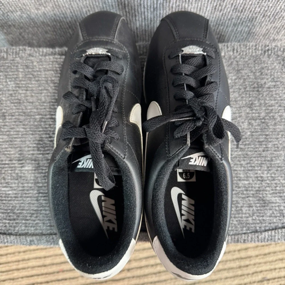 Nike Cortez 72 Leather Sneakers Black White Low Top Trainers 807472-011 Sz 6.5